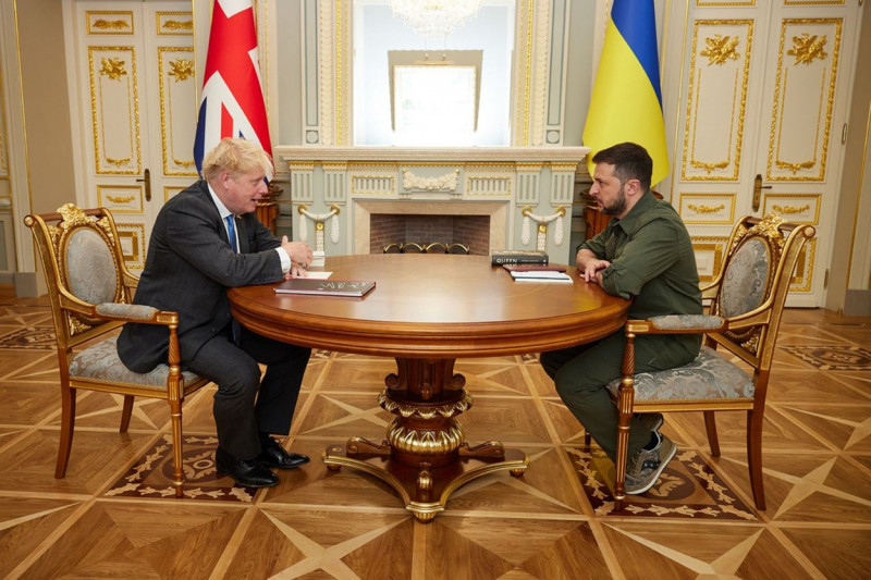 Prime Minister Boris Johnson Makes A Surprise Visit To Meet Ukraine President Volodymyr Zelenskyy