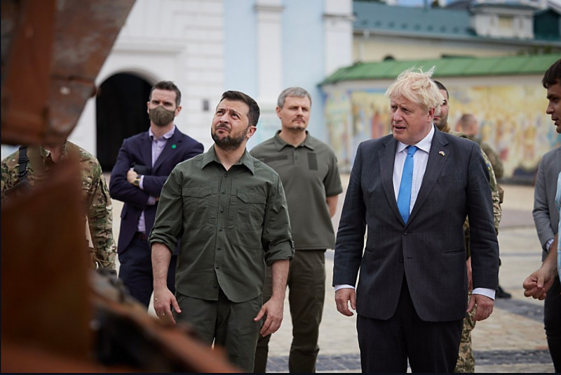 Boris Johnson a efectuat vineri o vizită surpriză în capitala Ucrainei.