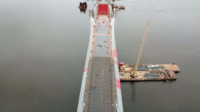 CHINA-HEILONGJIANG-CHINA-RUSSIA HIGHWAY BRIDGE-CONSTRUCTION (CN)