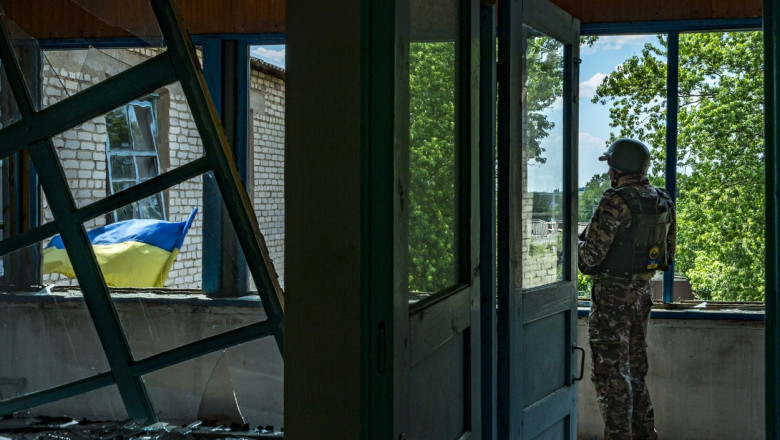 Soldați ucraineni în Zaporojie.