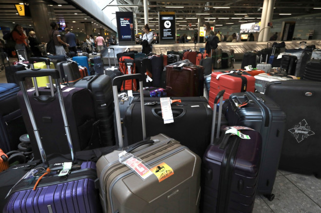 Unpicked baggage left at Heathrow Airport in London, UK