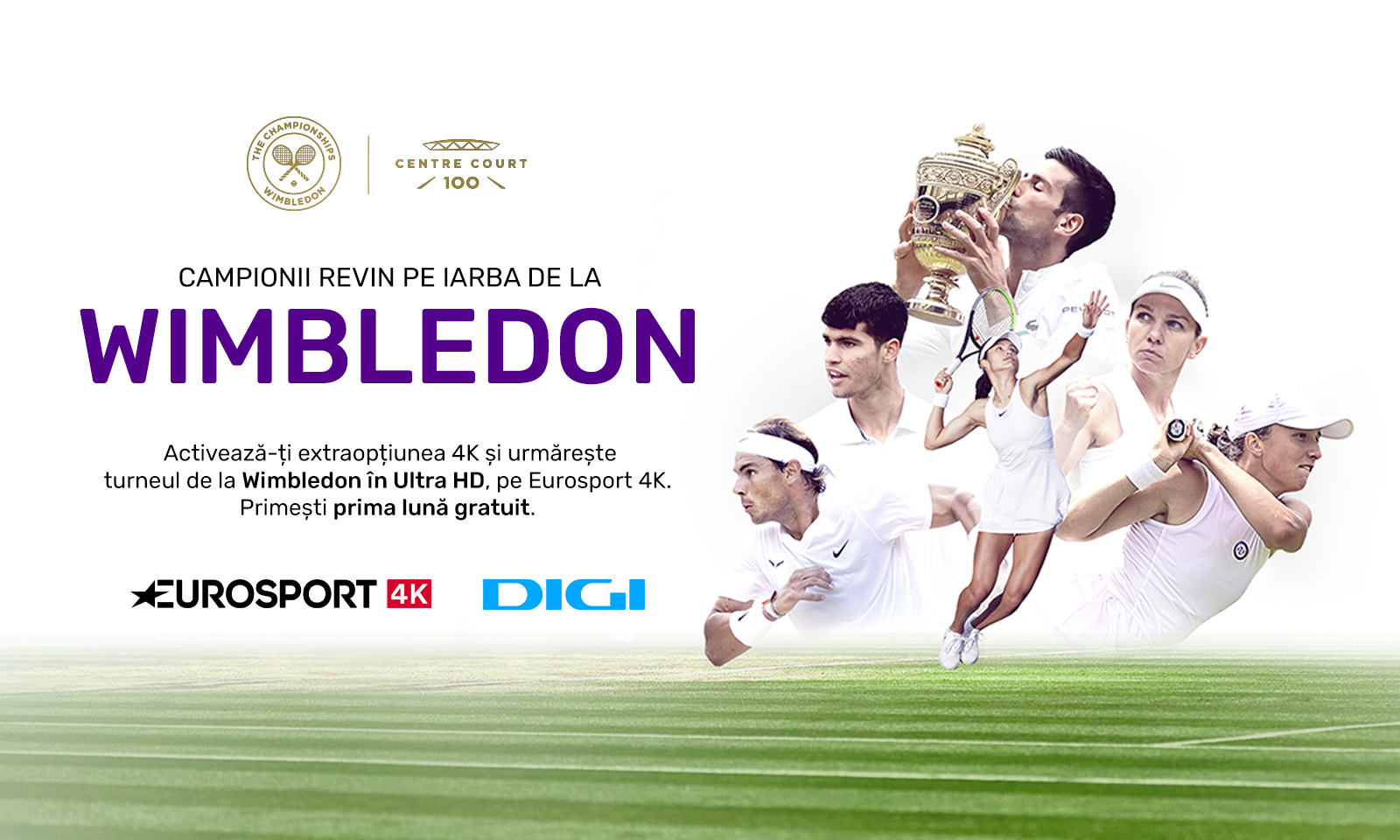Cu DIGI si Eurosport 4K vezi Turneul de la Wimbledon in format Ultra HD