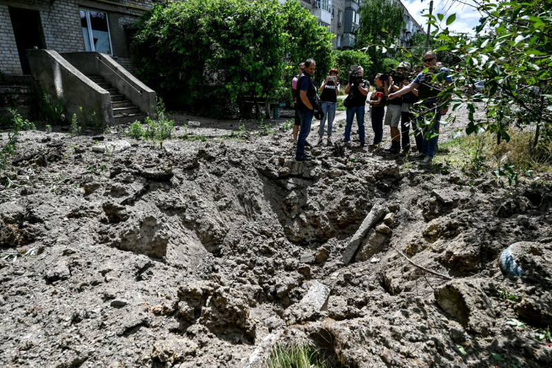 Aftermath of Russian shelling of Orikhiv, Ukraine - 24 Jun 2022
