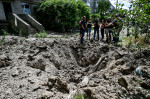 Aftermath of Russian shelling of Orikhiv, Ukraine - 24 Jun 2022