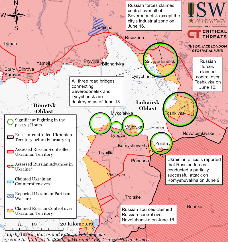Severodonetsk Battle Map Draft June 19,2022