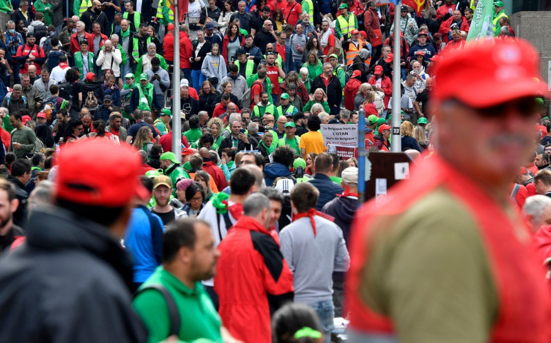 Belgium Demonstration Trade Unions