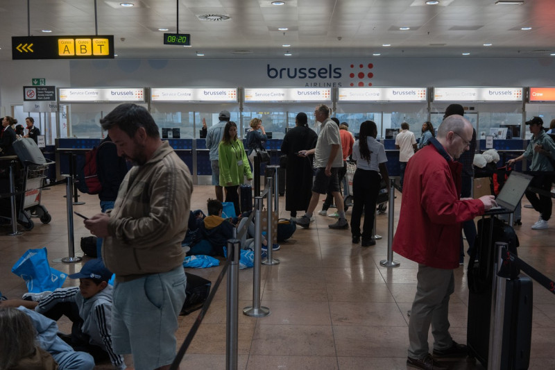 BELGIUM: TRADE UNIONS NATIONAL ACTION DAY BRUSSELS AIRPORT