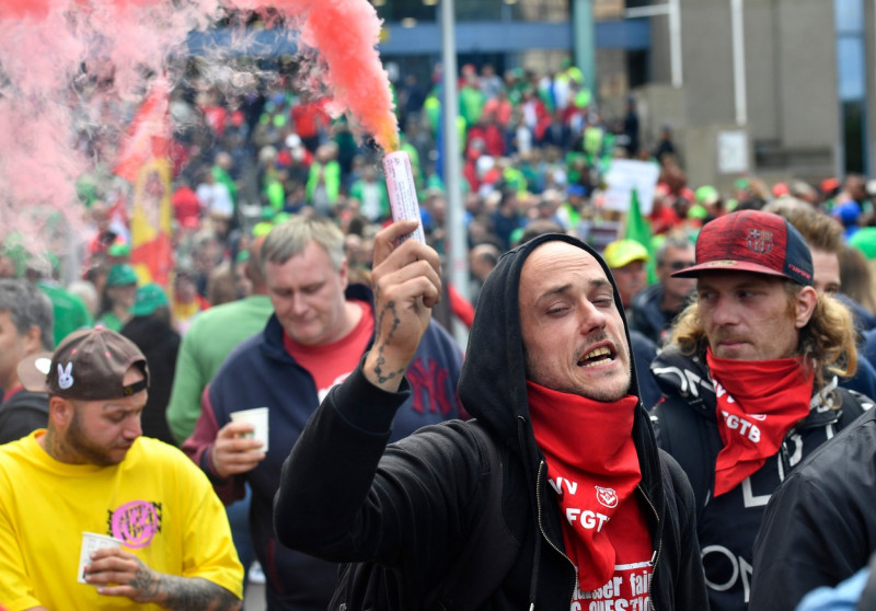 Belgium Demonstration Trade Unions