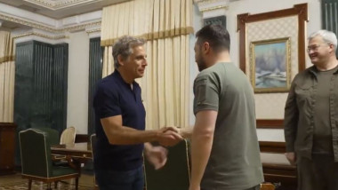Actorul Ben Stiller s-a întâlnit cu Volodimir Zelenski la Kiev.