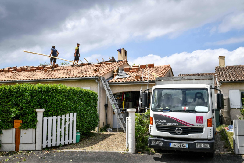 Damage caused by the hailstorm in Gironde