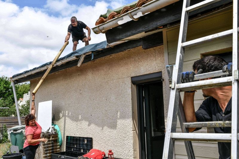 Damage caused by the hailstorm in Gironde