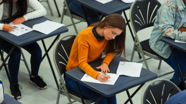 evaluare nationala examen eleva scrie lucrarea de examen