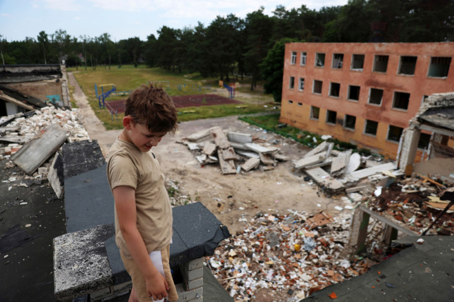 Ukraine Crisis / destroyed school in Chernihiv