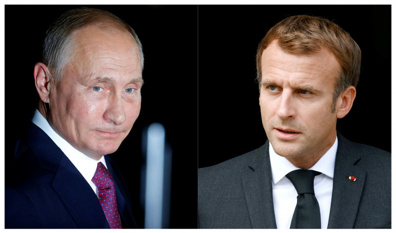 Vladimir Putin Emmanuel Macron Rusia Franța