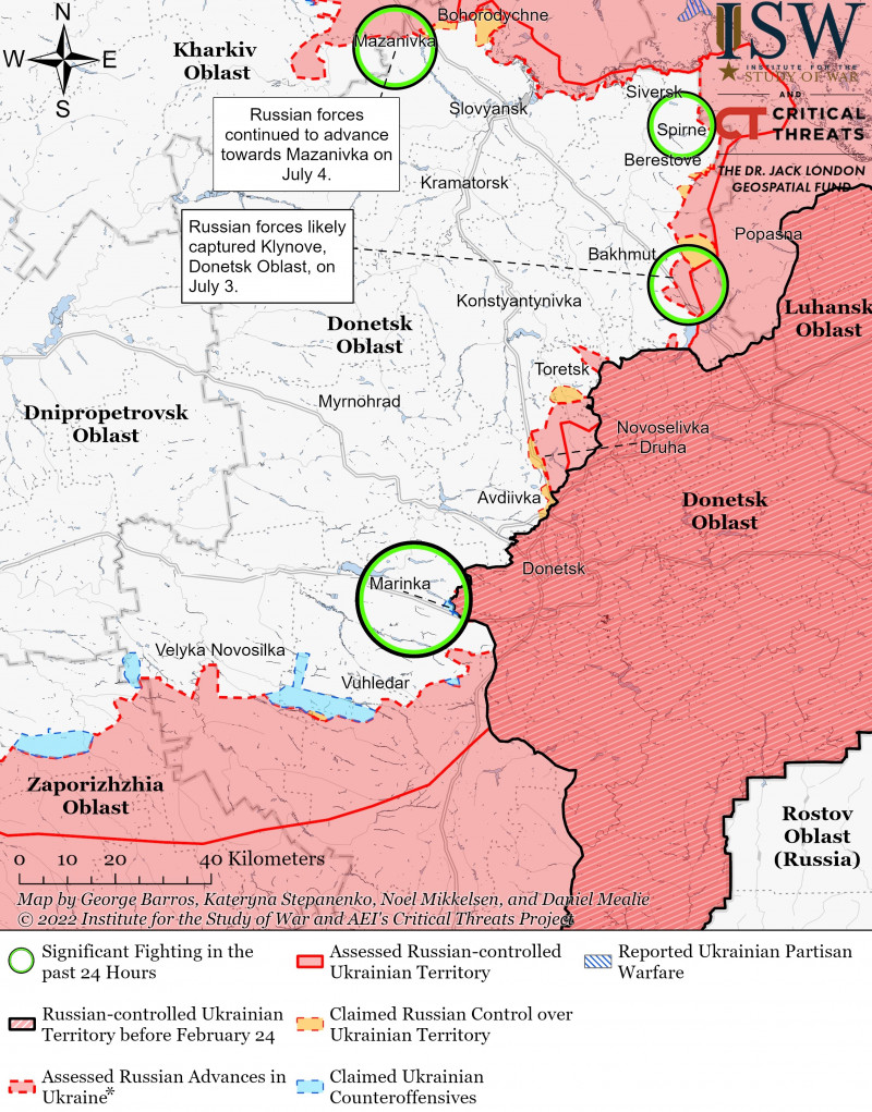 Donetsk Battle Map Draft July 4,2022