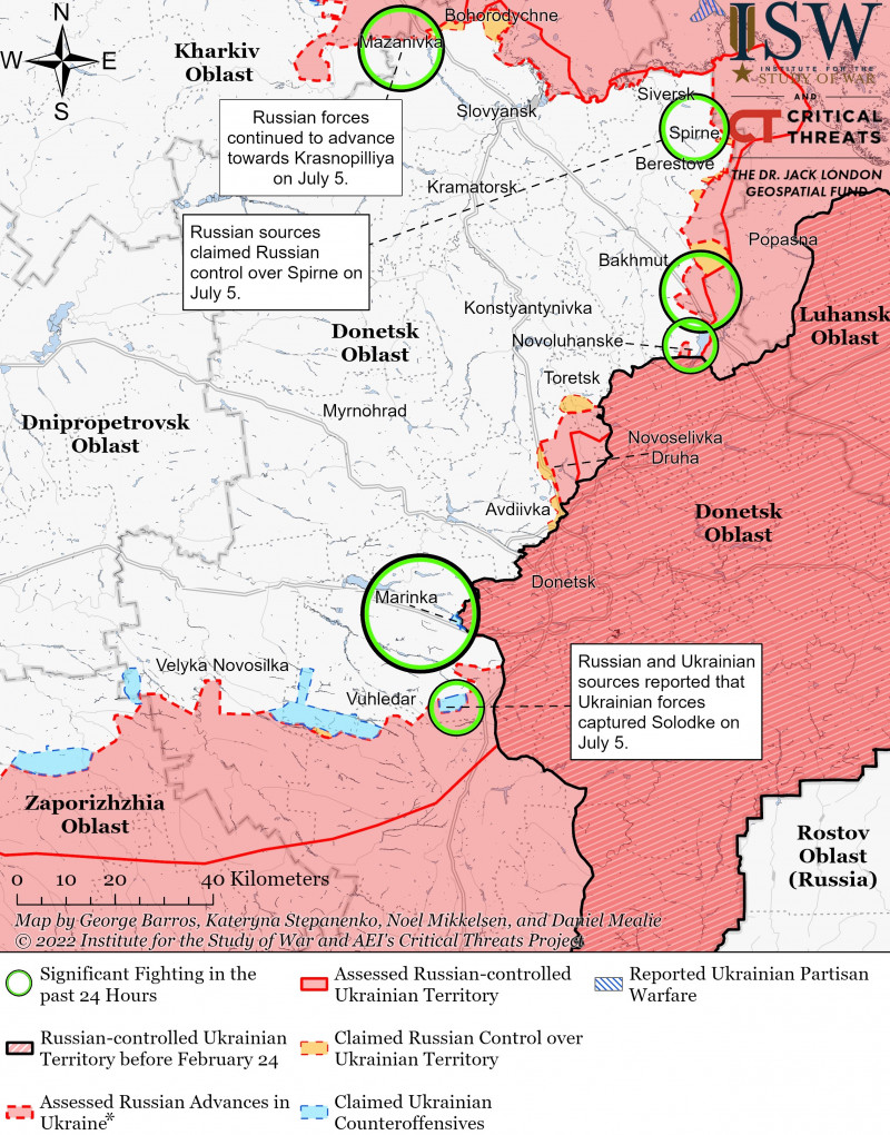 Donetsk Battle Map Draft July 5,2022