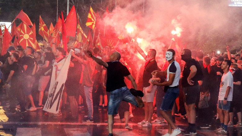 Proteste violente în Macedonia de Nord