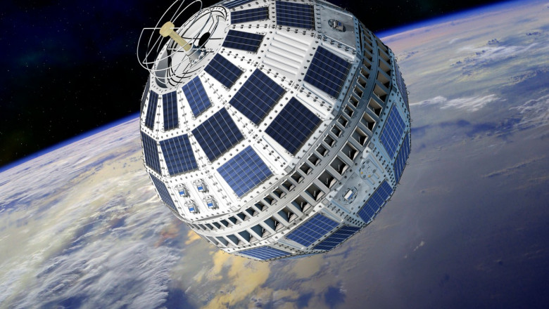 Ilustrație a satelitului Telstar 1 pe orbită
