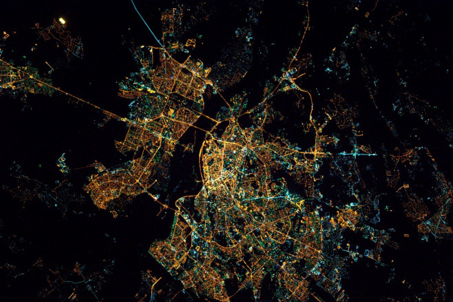 Kiev, Ukraine at night, satellite image