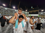 Children of Muslim prospective Hajj pilgrims particibate thier families during annual Hajj pilgrimage