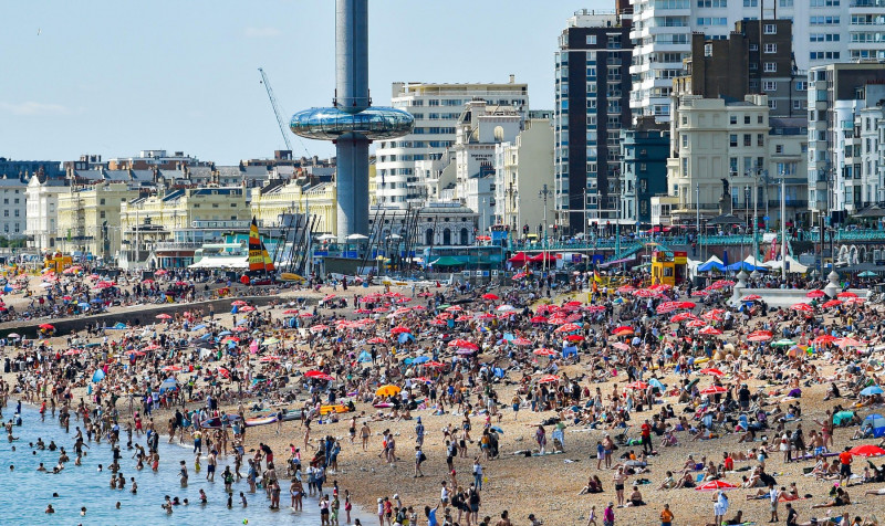 Brighton Marea Britanie plajă val de căldură