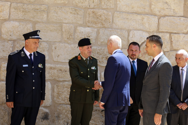 US President Joe Biden visits the Church of the Nativity in the Biblical city of Bethlehem in the West Bank, Bethlehem, West Bank, Palestinian Territory - 15 Jul 2022