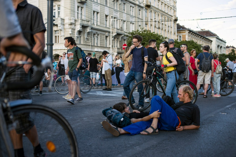 Protest against tax changes in Budapest, Hungary - 12 Jul 2022