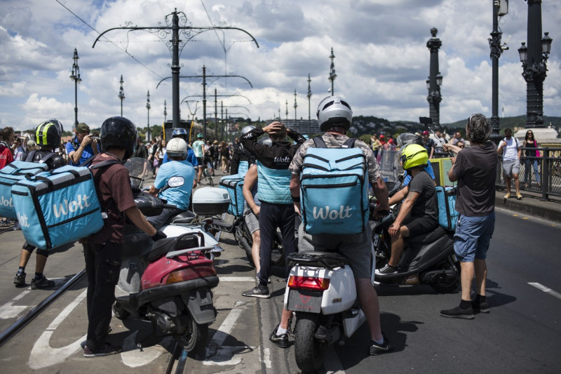 Protest against tax changes in Budapest, Hungary - 12 Jul 2022