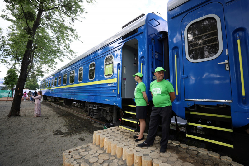 Ukraine Crisis / Train shelter in Irpin