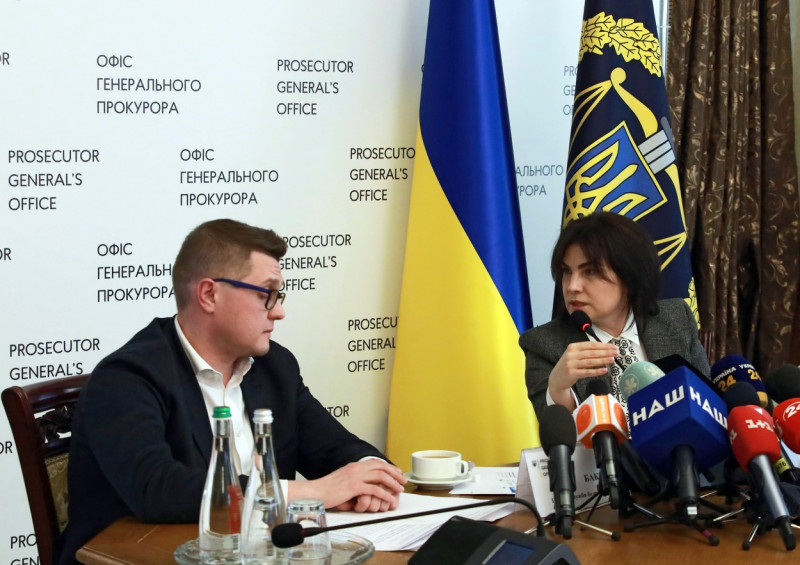 Briefing of Iryna Venediktova and Ivan Bakanov in Kyiv, Ukraine - 11 May 2021
