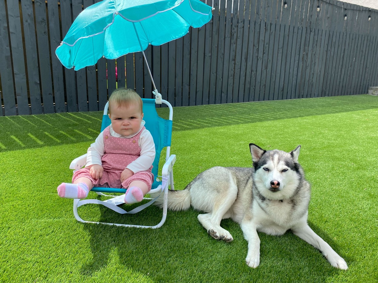 Imagini virale cu Myla și cea mai bună prietenă, Kaya, o cățelușă husky. Cum s-a născut relația lor specială