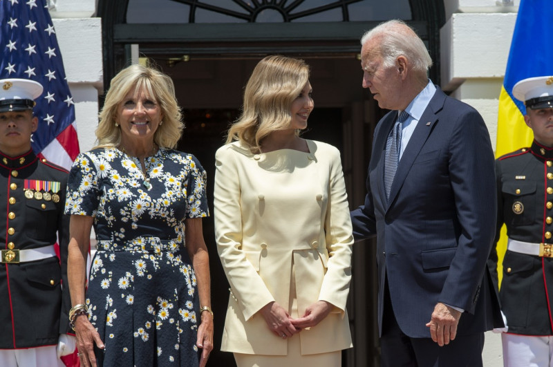 President and First Lady Welcome First Lady of Ukraine to White House, Washington, District of Columbia, USA - 19 Jul 2022