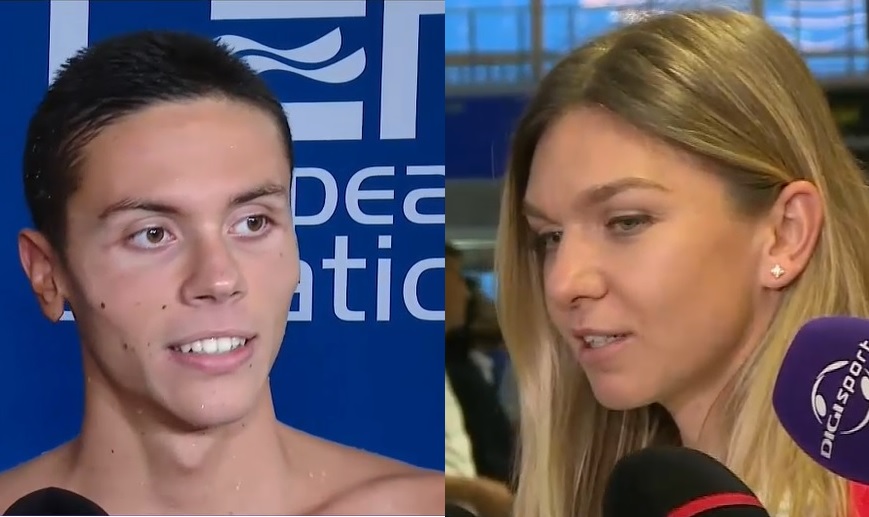 Simona Halep și David Popovici, schimb de mesaje de la distanță