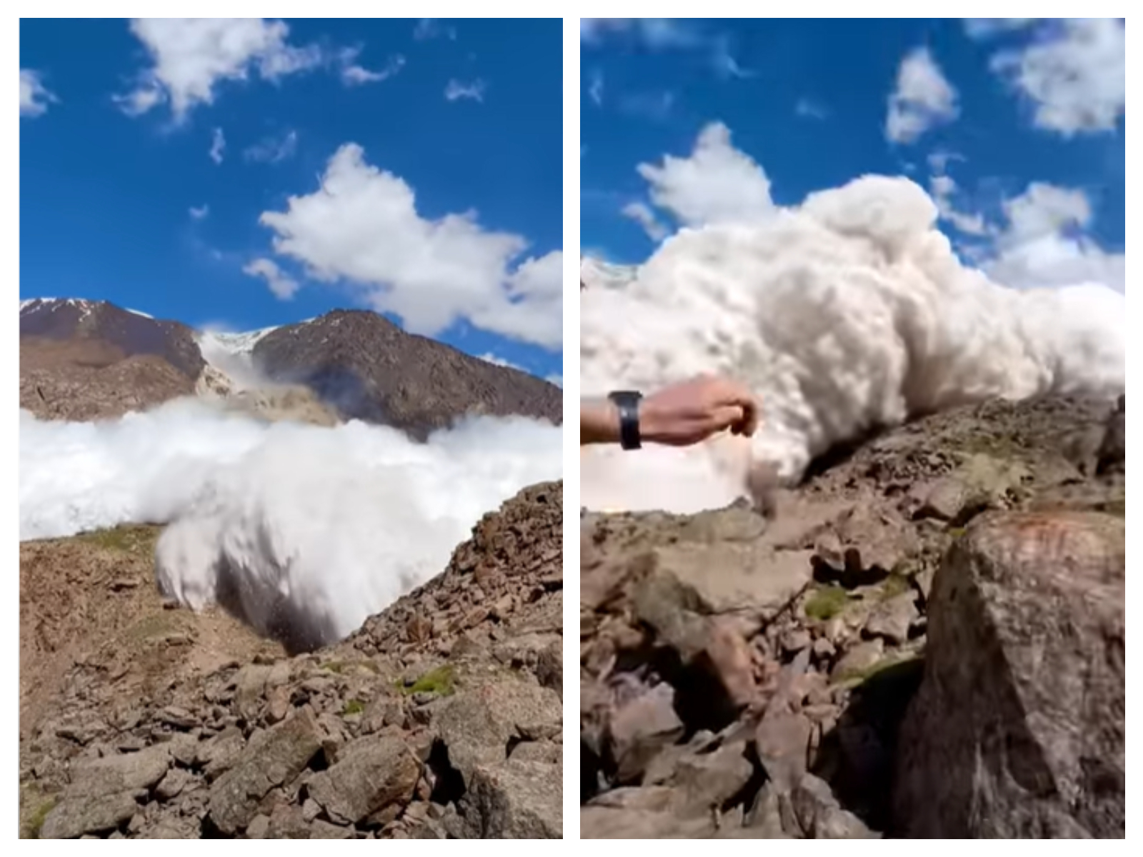 VIDEO. Un turist filmează momentul înfricoșător în care grupul său este surprins de o avalanșă, în munții din Kirghizstan