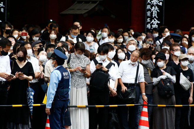 Former PM Shinzo Abe's Hearse Leaves The Zojoji Temple