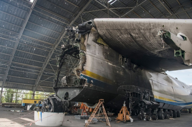 The Destroyed Largest Ukrainian Transport Plane Antonov An-225 Mriya (Dream), Hostomel, Ukraine - 08 Jul 2022