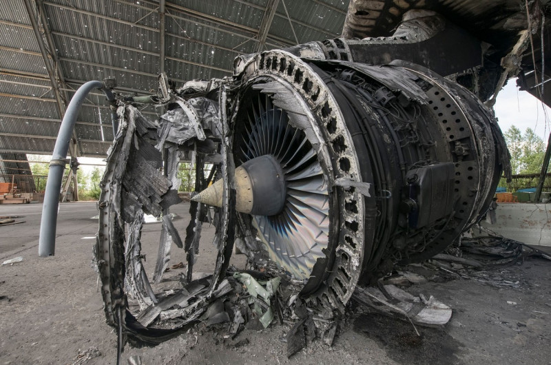 The Destroyed Largest Ukrainian Transport Plane Antonov An-225 Mriya (Dream), Hostomel, Ukraine - 08 Jul 2022