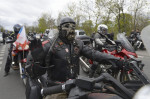Prague, Czech Republic. 05th May, 2021. About 150 Czech supporters of the Russian nationalist Night Wolves motorcycle club commemorated the Soviet and Czechoslovak soldiers who died during WWII at their burial ground at the Prague Olsany cemetery, Czech R