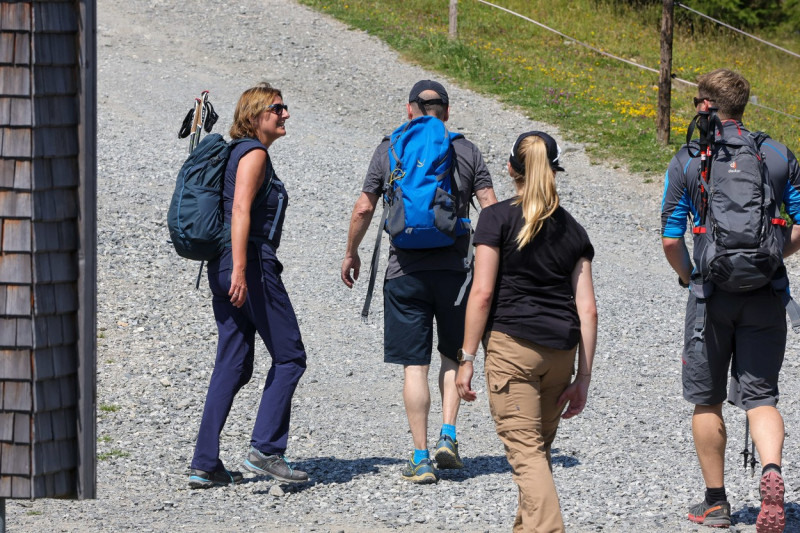 EXCLUSIVE: German Chancellor Olaf Scholz Goes On A Hike During His Vacation In Bavaria, Germany