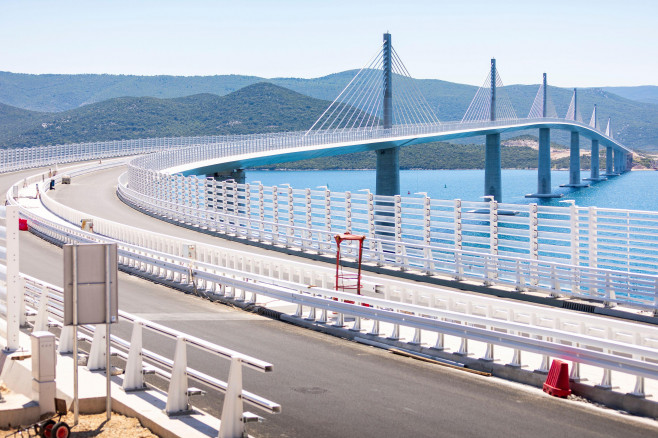 Peljesac bridge is pictured in Komarna, Croatia on June 21, 2022. Peljesac bridge has passed a technical inspection and will be opened along with 20 kilometres of access roads in end of July this year. Photo: Milan Sabic/PIXSELL