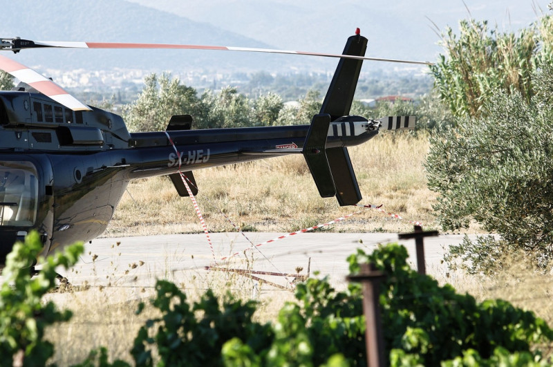 Man died when helicopter propeller hit him after landing, Spata, Greece - 26 Jul 2022
