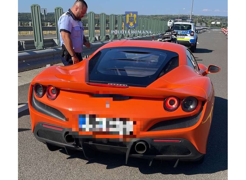 Şofer prins de polițiști cu 230 km/h pe A1. A primit amendă și a rămas fără permis