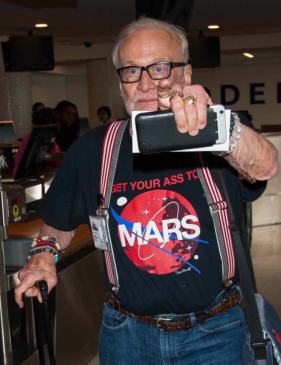 EXCLUSIVE: Buzz Aldrin seen at LAX airport