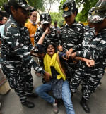 AAP Protest Near BJP Headquarters In Delhi Over Gujarat Liquor Tragedy, New Delhi, DLI, India - 27 Jul 2022