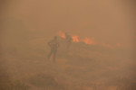 Massive wildfire burns part of Penteli mountain - Athens, Greece