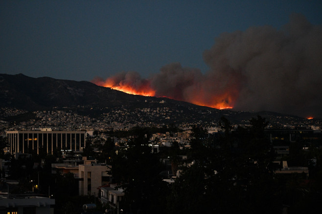 Wildfire On Penteli, Athens, Greece - 19 Jul 2022