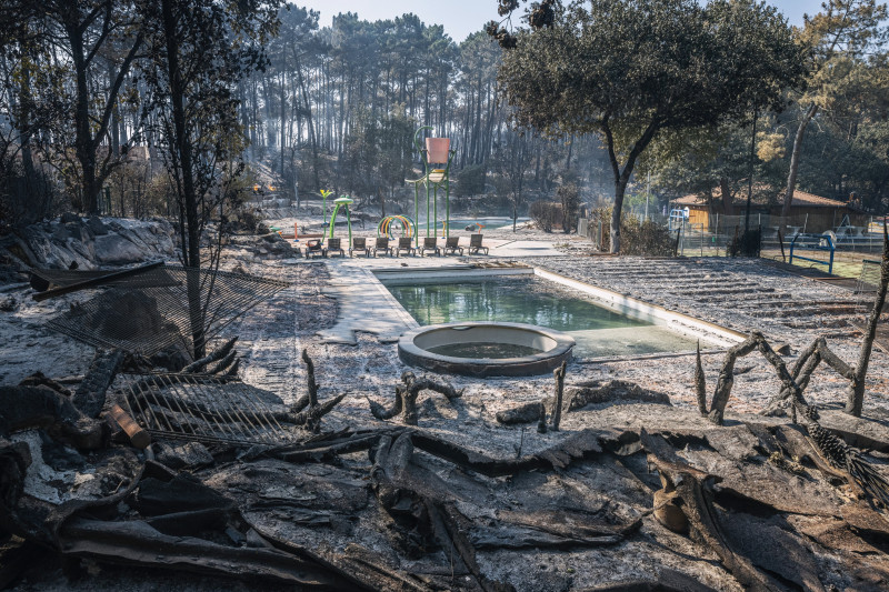 Campsites Destroyed As Wildfires Rage - South West France