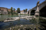 Rome's River Tiber low water levels, Rome, ITALY - 06 Jul 2022