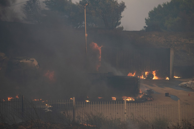 Wildfire Rages In Mount Penteli In Athens, Greece - 20 Jul 2022