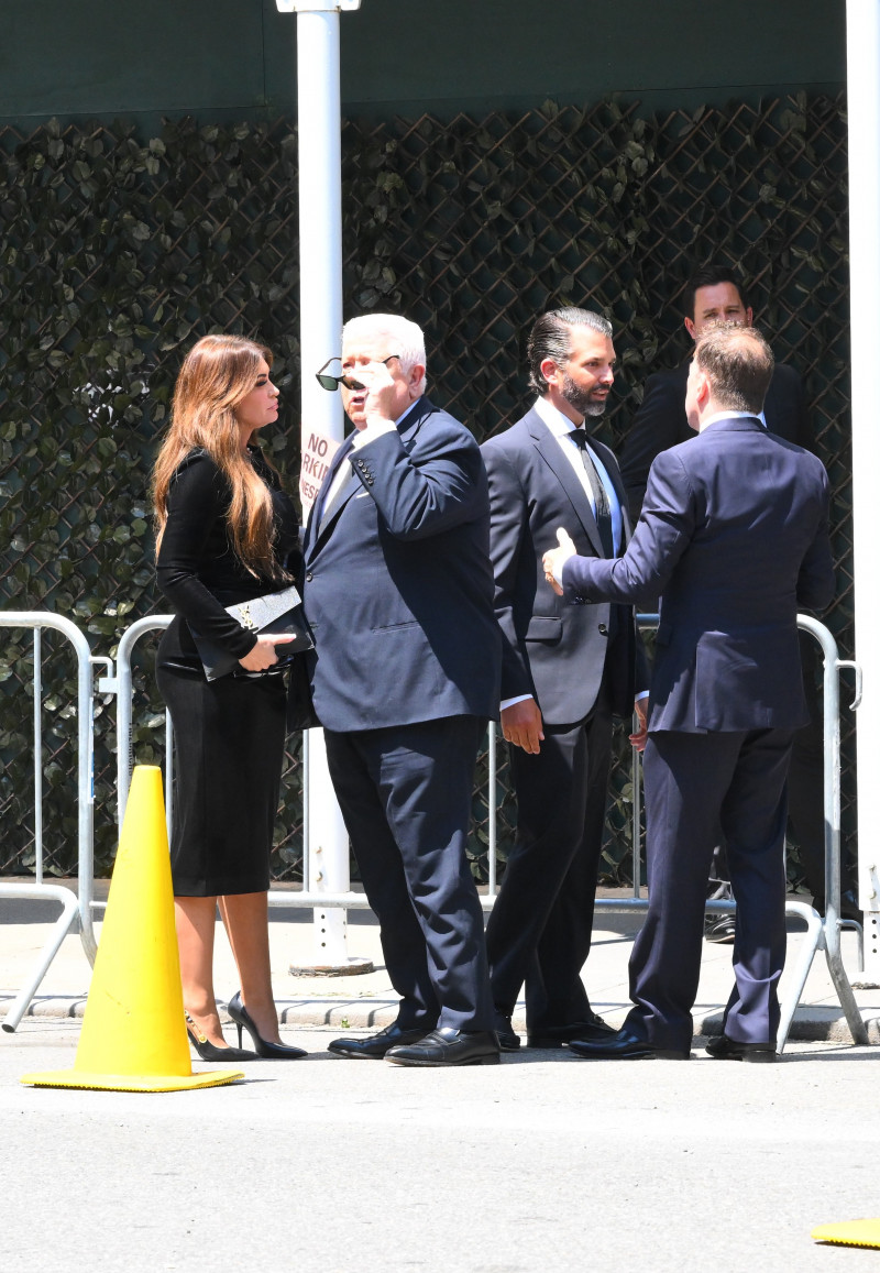 Ivanka Trump and Husband Jared Kushner Eric Trump and Donald Trump saying the last good bye to Ivana Trump at Frank Campbell Funeral Home in the Upper East Side in New York City